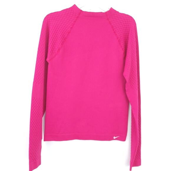 Nike Dri-Fit Seamless Sans Couture Long Sleeve Shirt Pink Running Athletic Shirt - Picture 1 of 5